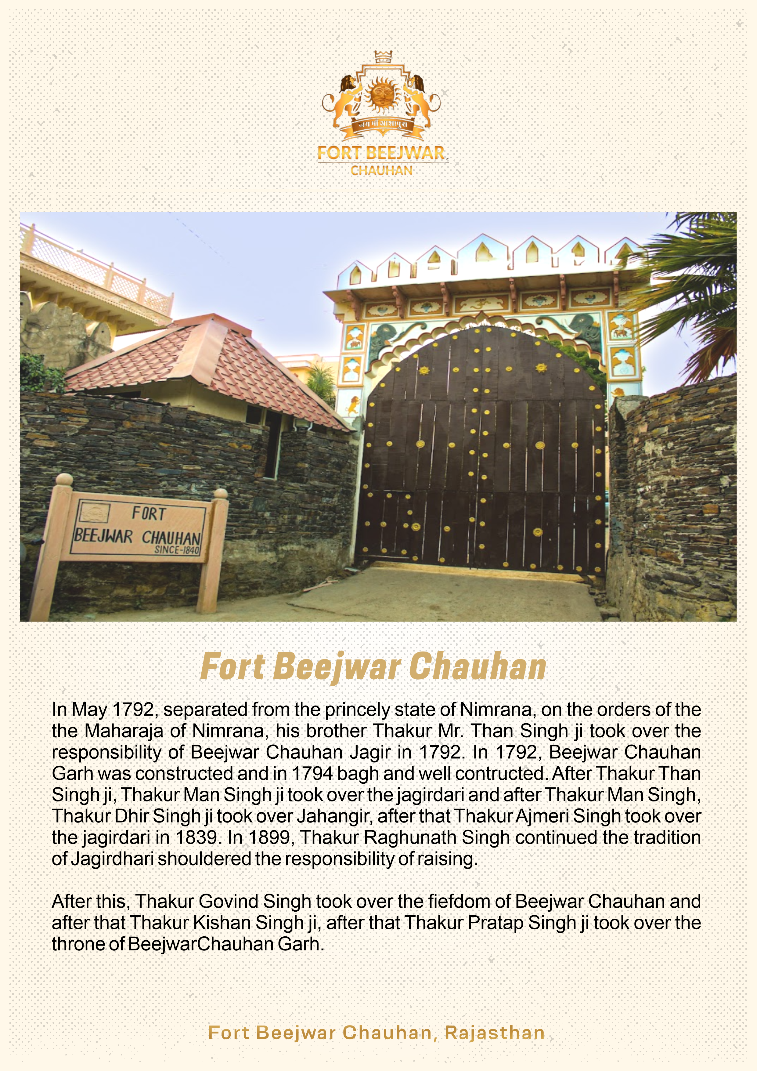 Fort Beejwar Chauhan, Rajasthan